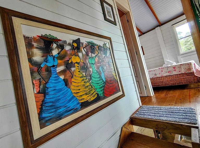 Cabana com vista mar, nascer do sol e lua cheia.